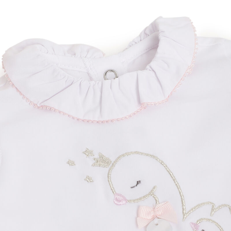 Girls Light Pink Applique Outfit with Leggings image number 4